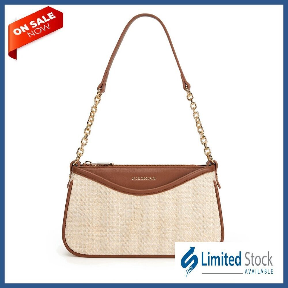 Vegan Leather Shoulder Bag Small Hobo Purse with Chain Strap & 3 Compartments